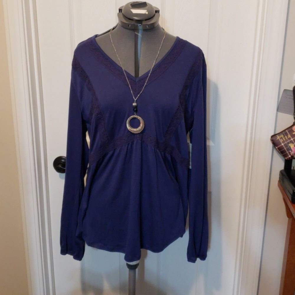 NWT No Boundaries Blue Blouse Sz XXL